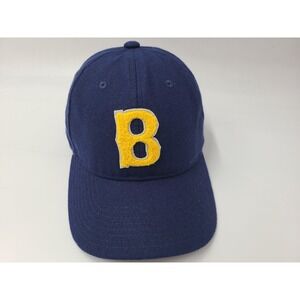 Brixton B Logo Flex Fitted M-L Hat Cap Wool Blend Casual Men Women Blue Yellow